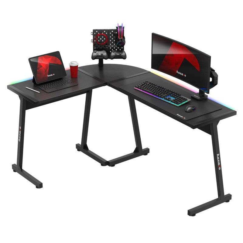 Huzaro Hero 6.0 RGB Black 147 cm kutni gaming stol - slika 2