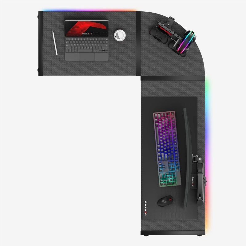 Huzaro Hero 6.0 RGB Black 147 cm kutni gaming stol - slika 3