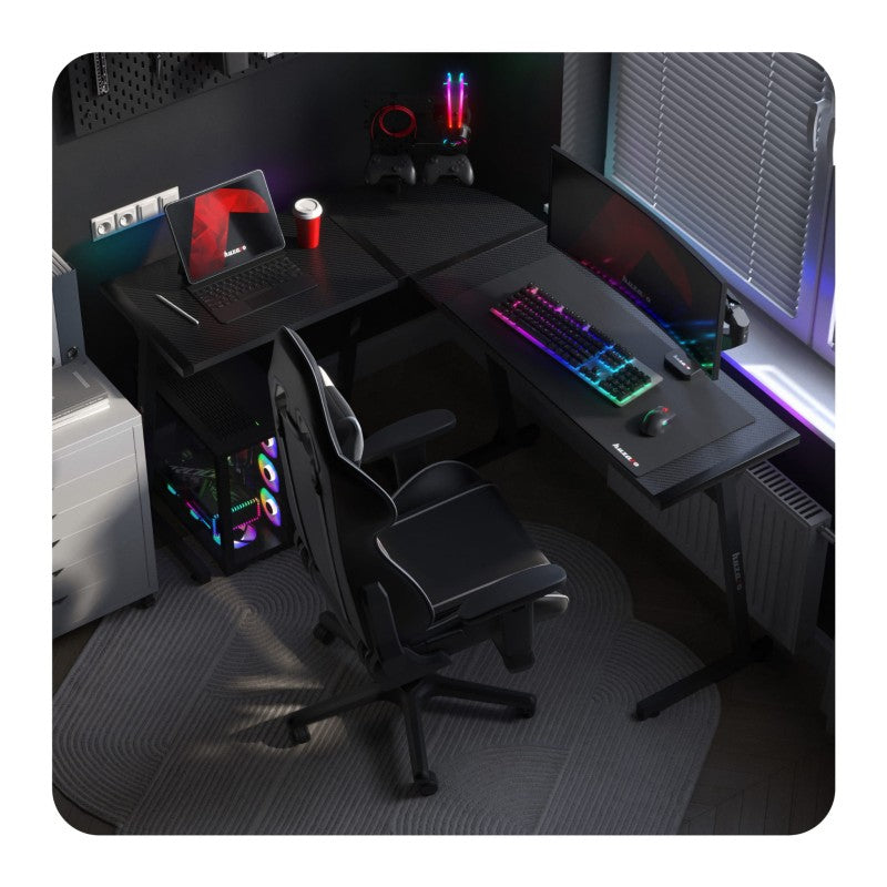Huzaro Hero 6.0 RGB Black 147 cm kutni gaming stol - slika 10