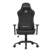 Proizvod je ergonomska gaming stolica, točnije model Mikado marke Ergovision. Stolica se odlikuje elegantnim dizajnom s crnom tkaninom i heksagonalnim uzorcima na naslonu za leđa i sjedalu. Uključuje podesive naslone za ruke i potporni naslon za glavu, što je čini prikladnom za duge gaming ili uredske sesije.