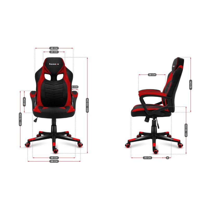Gaming stolica Huzaro Force 2.5 Red Mesh - slika 21