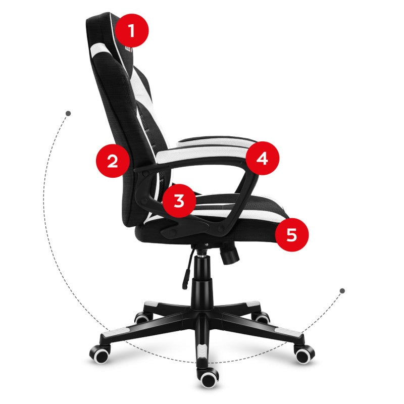 Gaming stolica Huzaro Force 2.5 White Mesh - slika 10