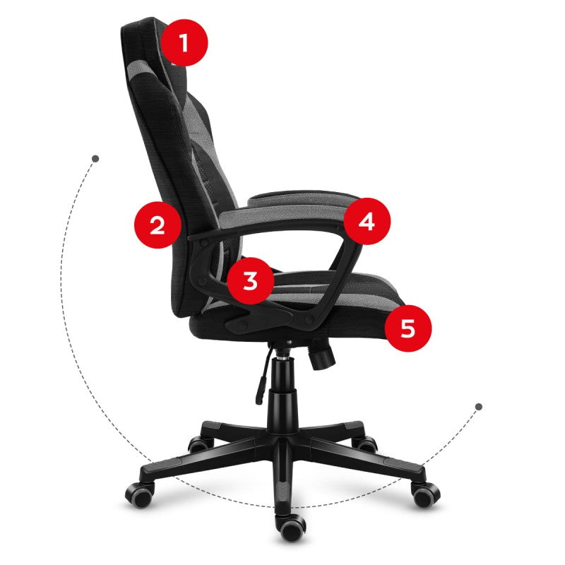 Gaming stolica Huzaro Force 2.5 Grey Mesh - slika 10