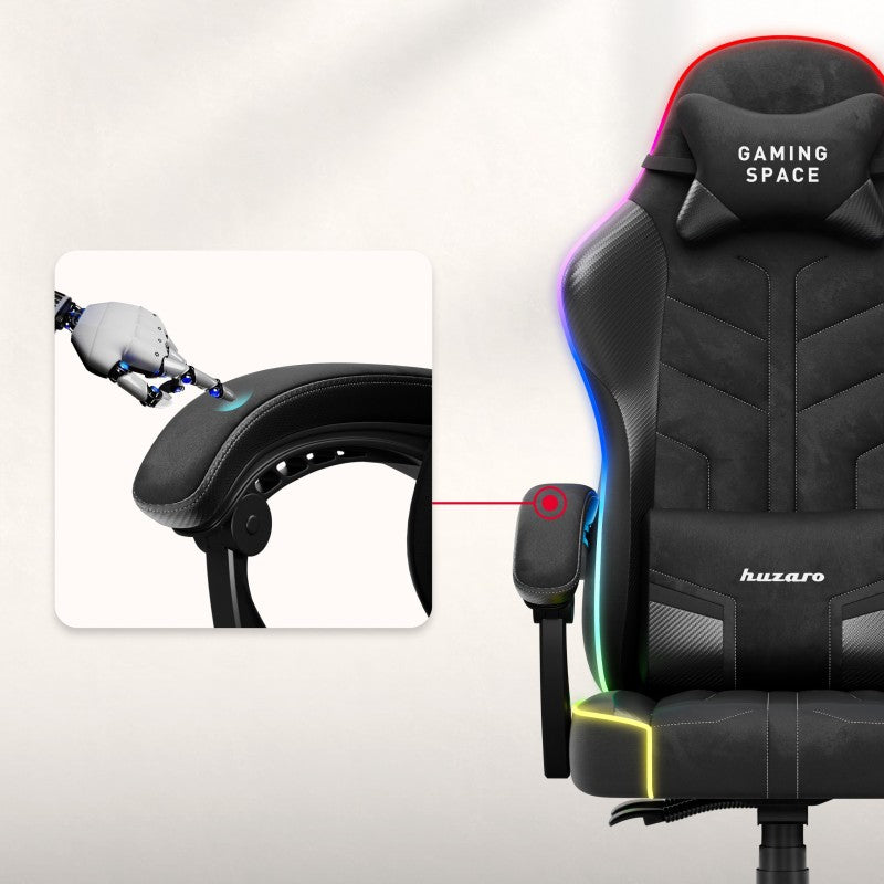 Huzaro Force 2.7 RGB Black velur gaming stolica - slika 7