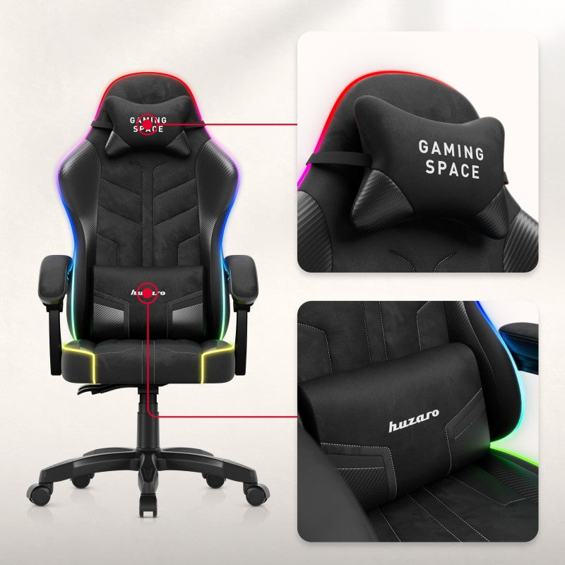 Gaming stolica Huzaro Force 2.7 RGB Black velour - slika 11