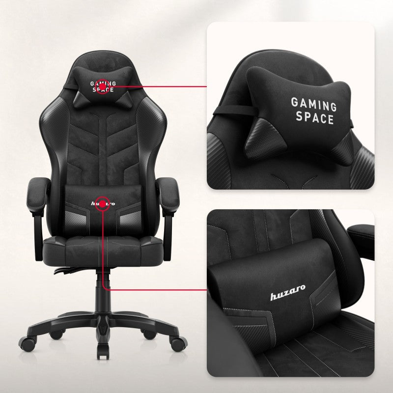 Gaming stolica Huzaro Force 2.7 Black Carbon velour - slika 4