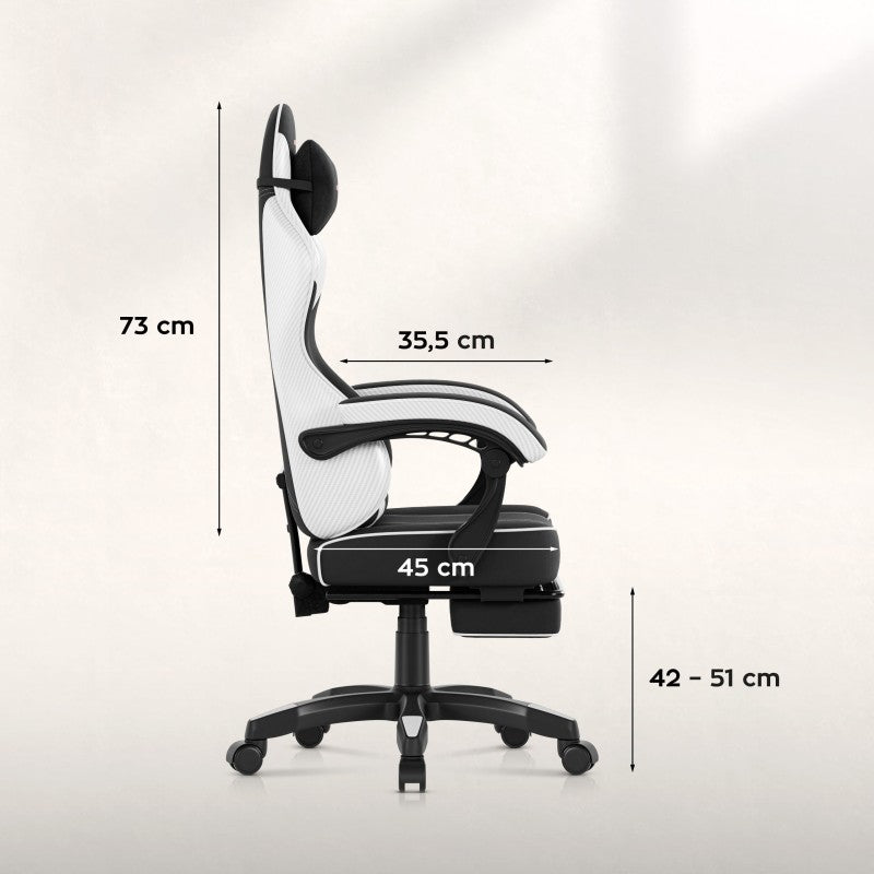 Gaming stolica Huzaro Force 3.7 White Carbon - slika 12