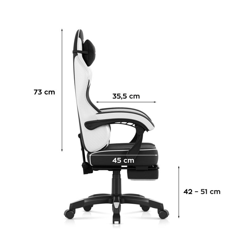 Gaming stolica Huzaro Force 3.7 White Carbon - slika 13