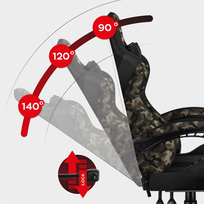 Huzaro Force 4.7 Camo Mesh Gaming stolica - slika 3