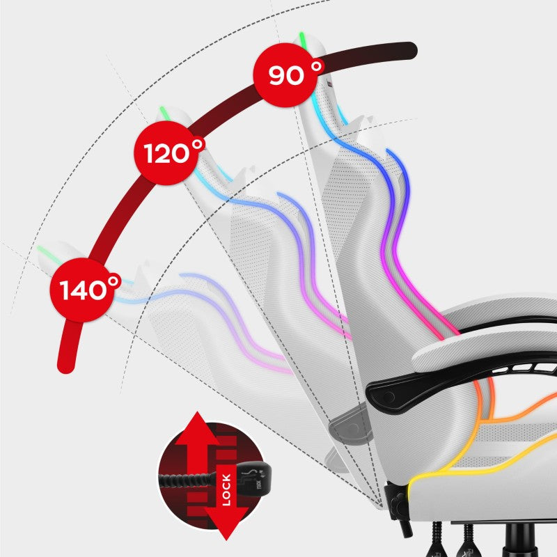 Gaming stolica Huzaro Force 4.7 RGB White - slika 3
