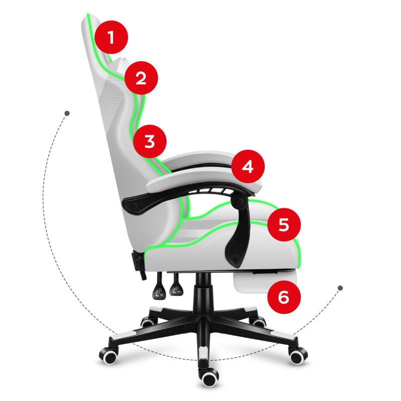 Gaming stolica Huzaro Force 4.7 RGB White - slika 14