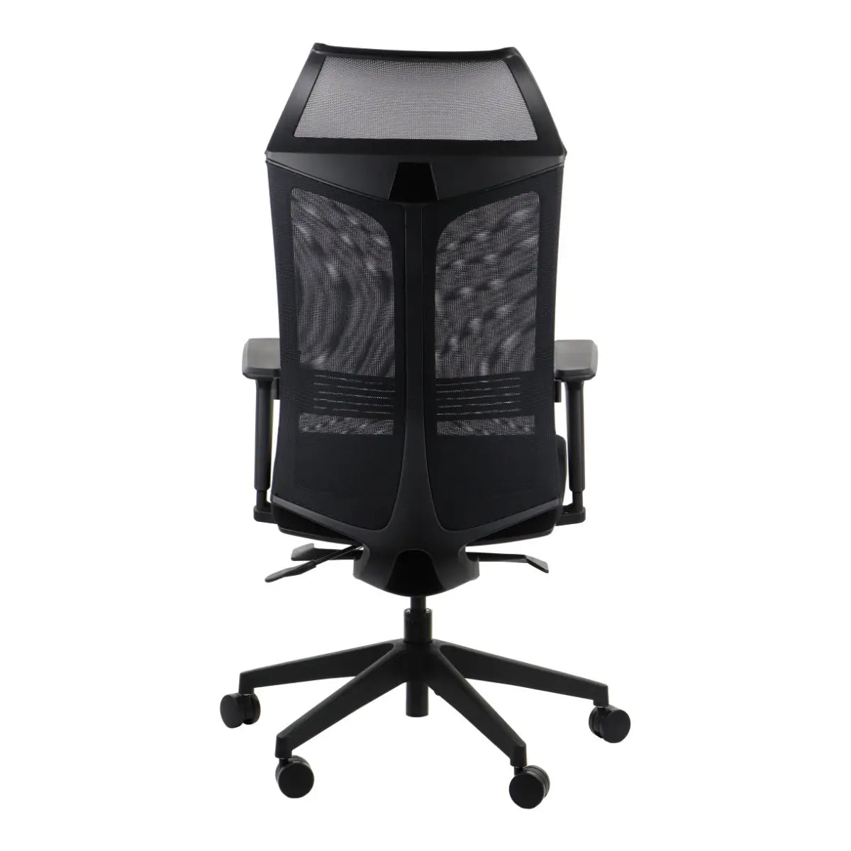 Slika prikazuje gaming stolicu, točnije model Ryder. Ima ergonomski dizajn s mrežastim naslonom za leđa za prozračnost i udobnost. Stolica je crne boje i uključuje podesive naslone za ruke, pružajući potporu za duge sesije igranja ili rada.