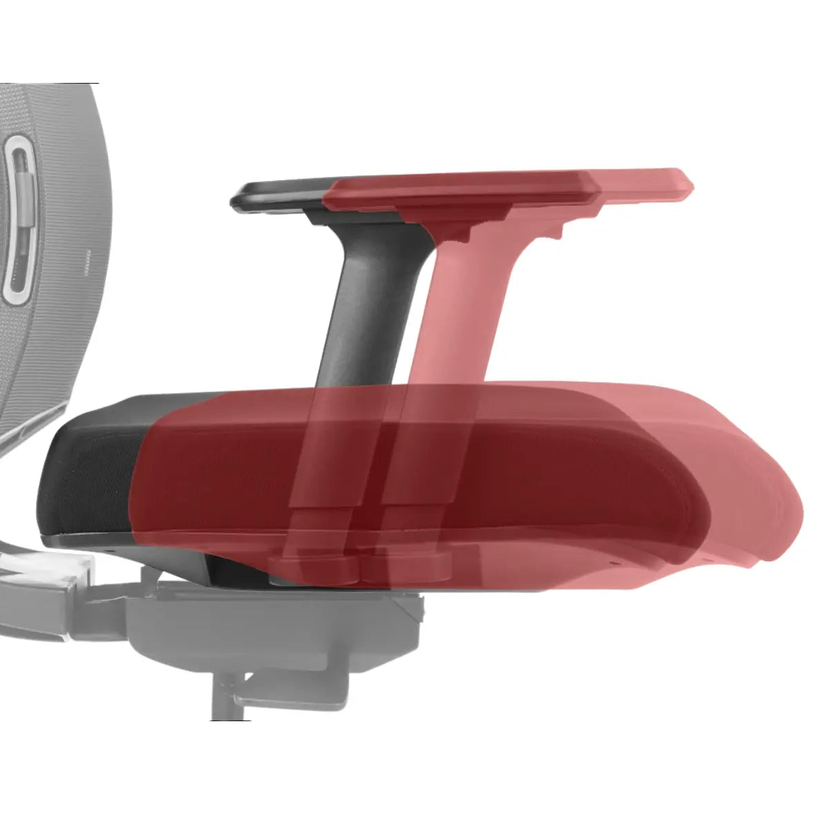 Slika prikazuje gaming stolicu, točnije model Ryder. Prikazuje podesivi naslon za ruku, ističući njegov ergonomski dizajn. Čini se da naslon za ruku ima podstavljenu površinu za udobnost, a cjelokupna konstrukcija sugerira fokus i na stil i na funkcionalnost za gamere.
