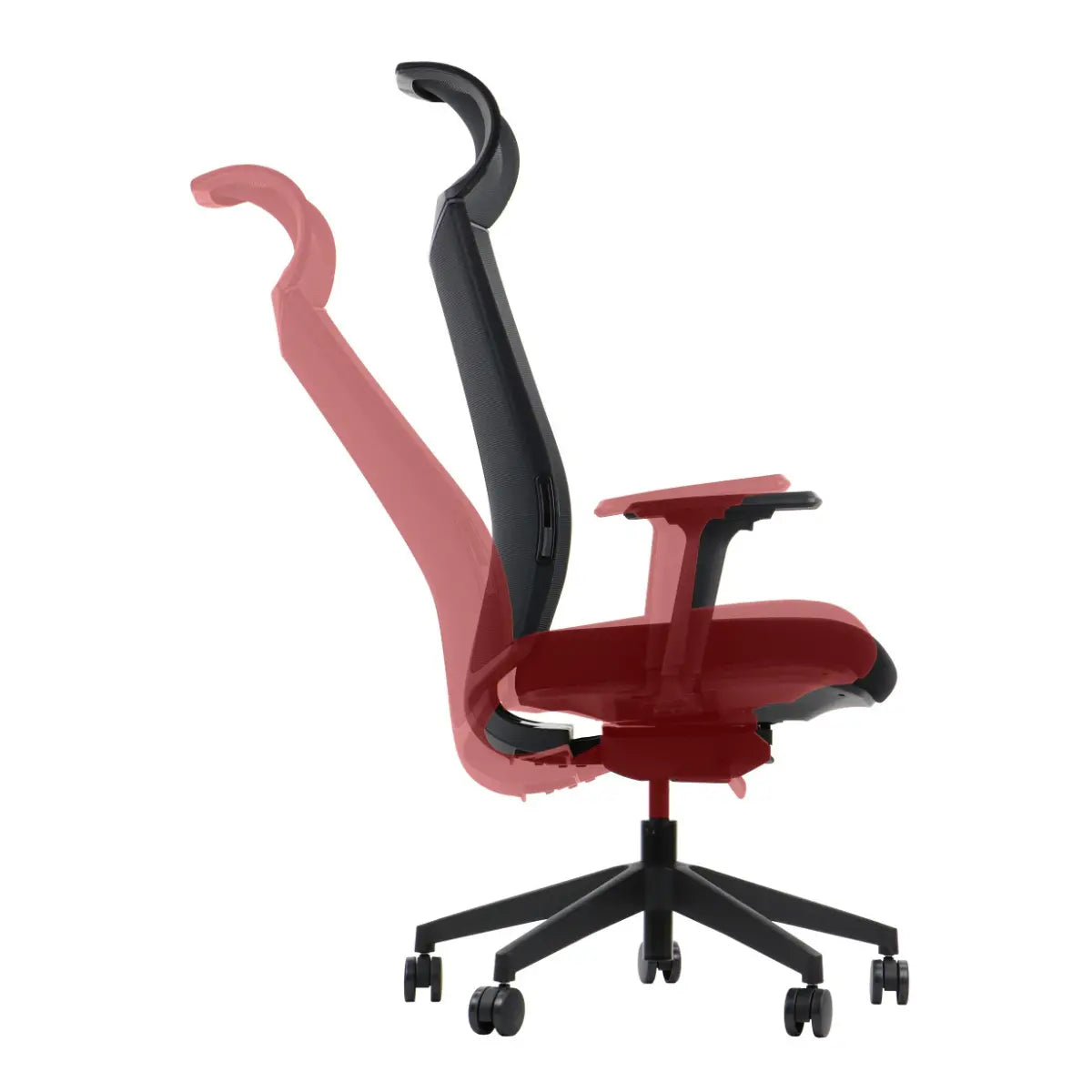 Slika prikazuje gaming stolicu, točnije model Ryder. Odlikuje se ergonomskim dizajnom s fokusom na udobnost i potporu, idealnim za dugotrajne gaming sesije. Stolica ima elegantnu crno-crvenu shemu boja, s vidljivim podesivim naslonima za ruke i modernom bazom s kotačićima za mobilnost.