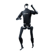 Humanoidni robot Unitree H1 u crnoj boji, prikaz cijelog tijela na bijeloj podlozi