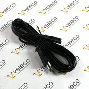 Crni kabel za punjenje Veleco ZT16 Europa na bijeloj podlozi s logotipom marke