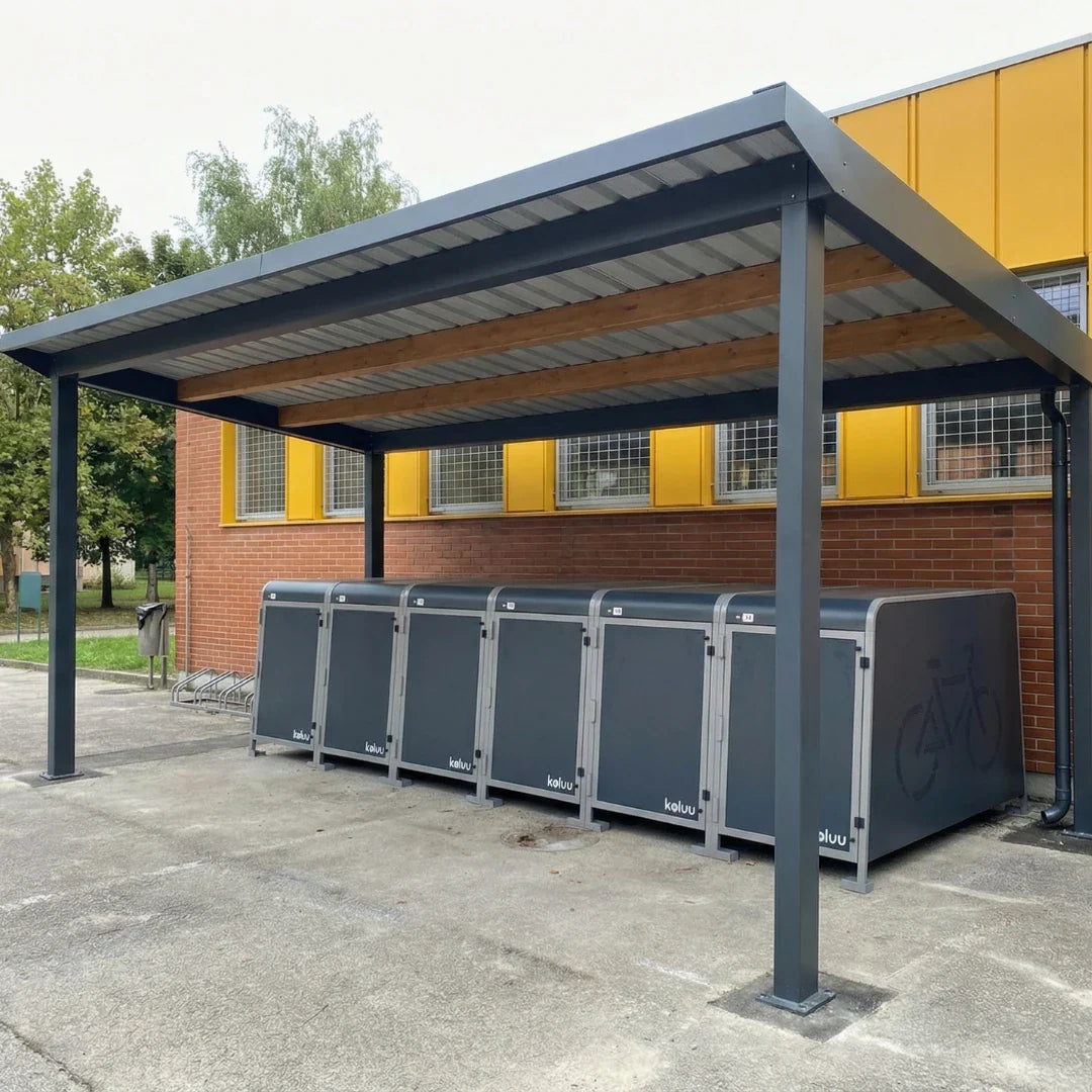 Kaluu City Box nadstrešnica sa zatvorenim spremnicima za sigurno parkiranje bicikala na otvorenom