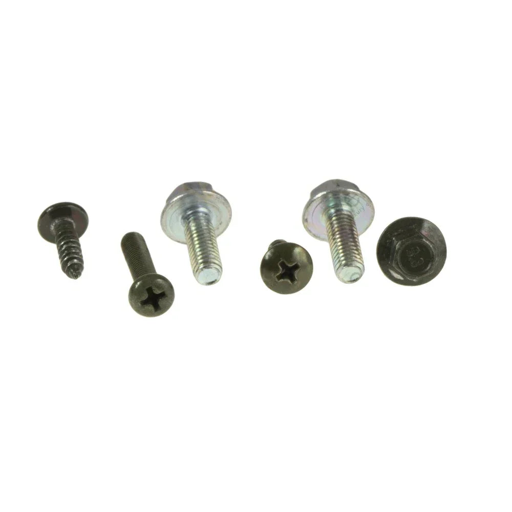 Set metalnih vijaka za montažu upravljačkog stupa Veleco Cristal prikazanih iz više kutova