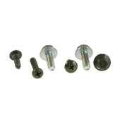 Set metalnih vijaka za montažu upravljačkog stupa Veleco Cristal prikazanih iz više kutova