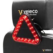 Crveno LED sigurnosno svjetlo trokut oblika za Veleco Jumpy, Looper i Sharpy na naslonu za glavu