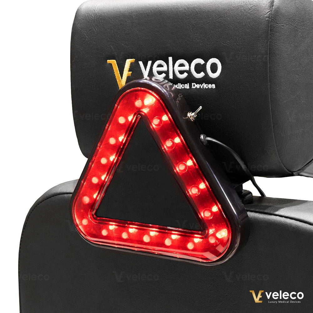 Crveno LED sigurnosno svjetlo trokut oblika za Veleco Jumpy, Looper i Sharpy na naslonu za glavu