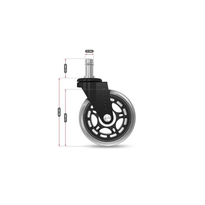 Huzaro Casters 2.0 Black kotačići za stolicu - slika 6