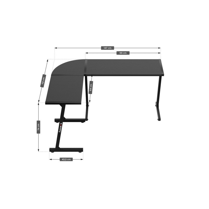 Huzaro Hero 6.0 Black 147 cm kutni gaming stol - slika 16