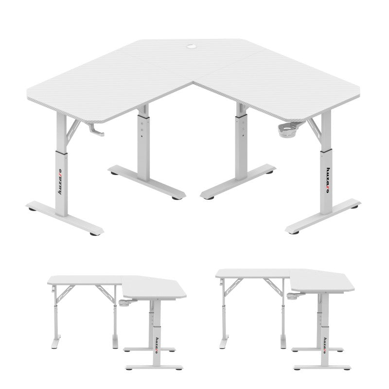 Huzaro Hero 7.3 White 140 cm podesivi kutni gaming stol - slika 9