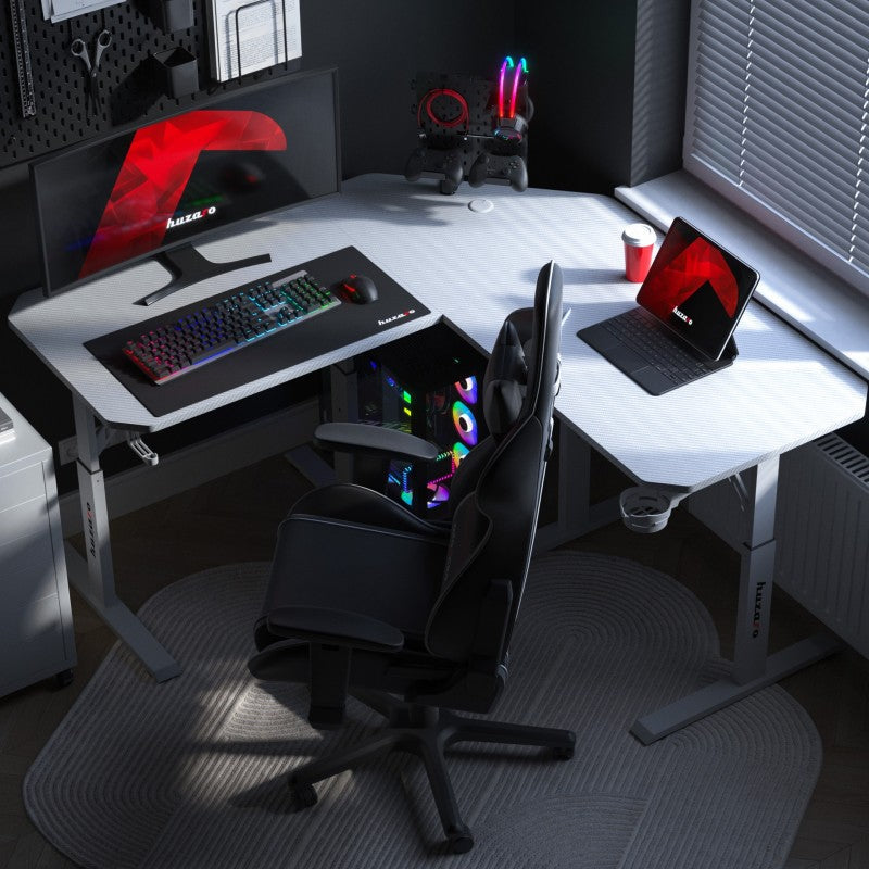 Huzaro Hero 7.3 White 140 cm podesivi kutni gaming stol - slika 21