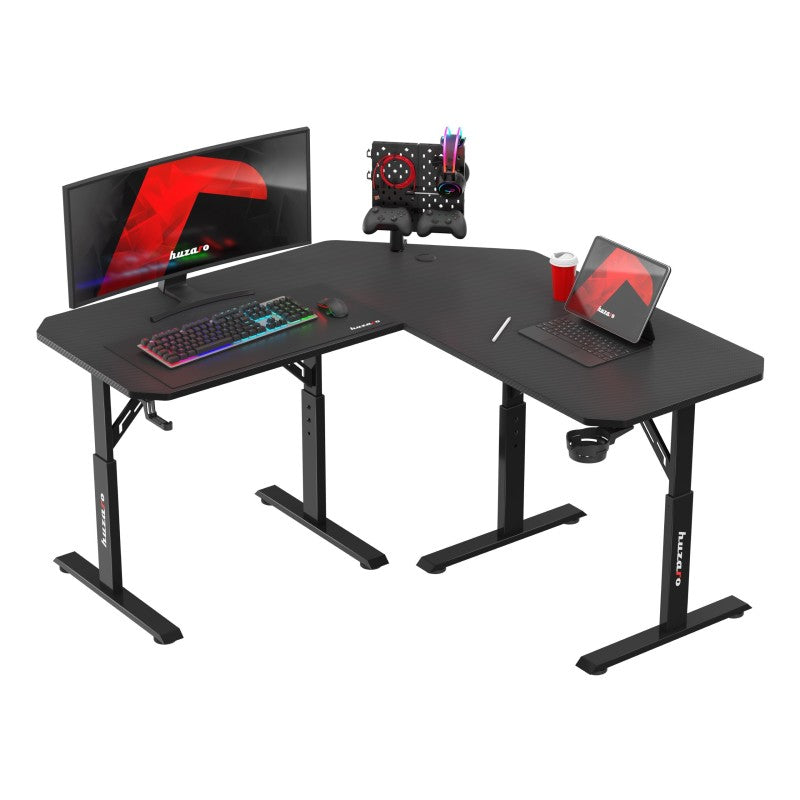 Huzaro Hero 7.3 Black 140 cm podesivi kutni gaming stol - slika 1