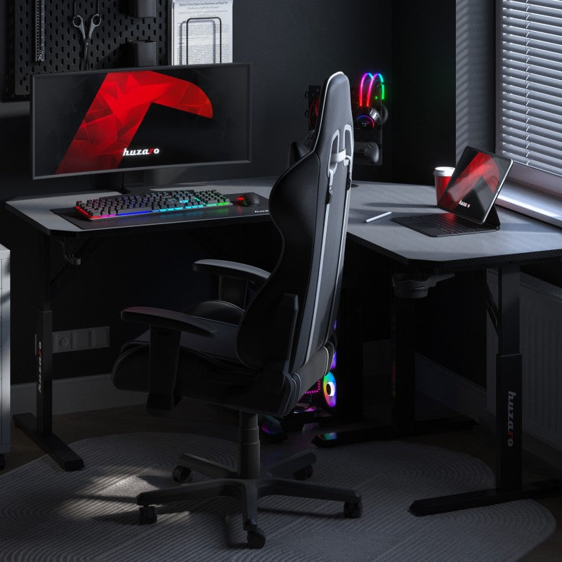 Huzaro Hero 7.3 Black 140 cm podesivi kutni gaming stol - slika 4
