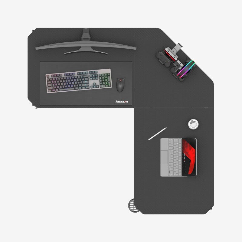 Huzaro Hero 7.3 Black 140 cm podesivi kutni gaming stol - slika 15
