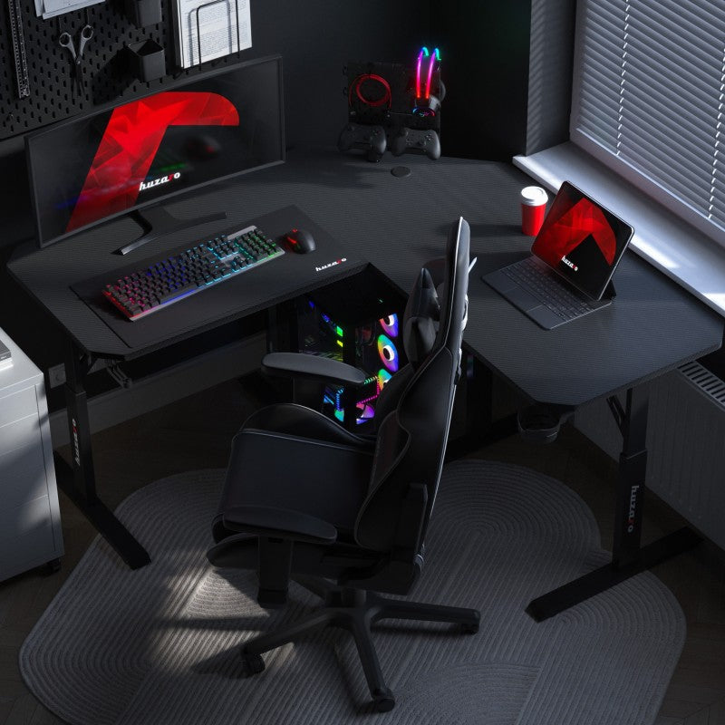 Huzaro Hero 7.3 Black 140 cm podesivi kutni gaming stol - slika 21