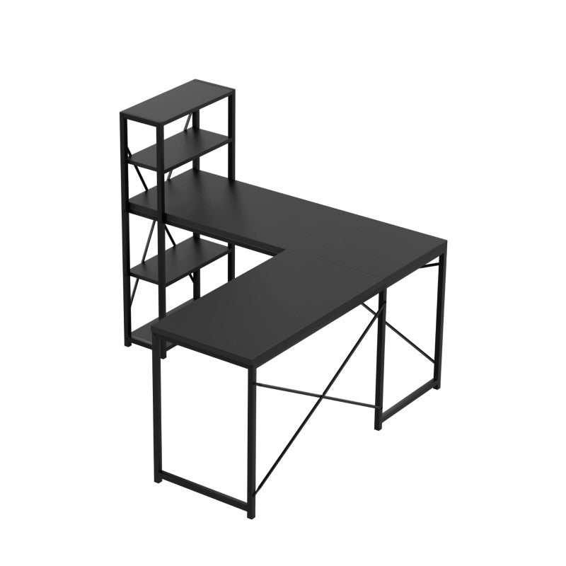 Mark Adler Kutni radni stol s policama Leader 5.9 Black 145 cm - slika 11