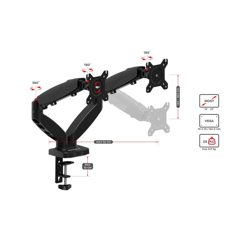 Huzaro Motion 2.2 dvostruki nosač za monitor - slika 23