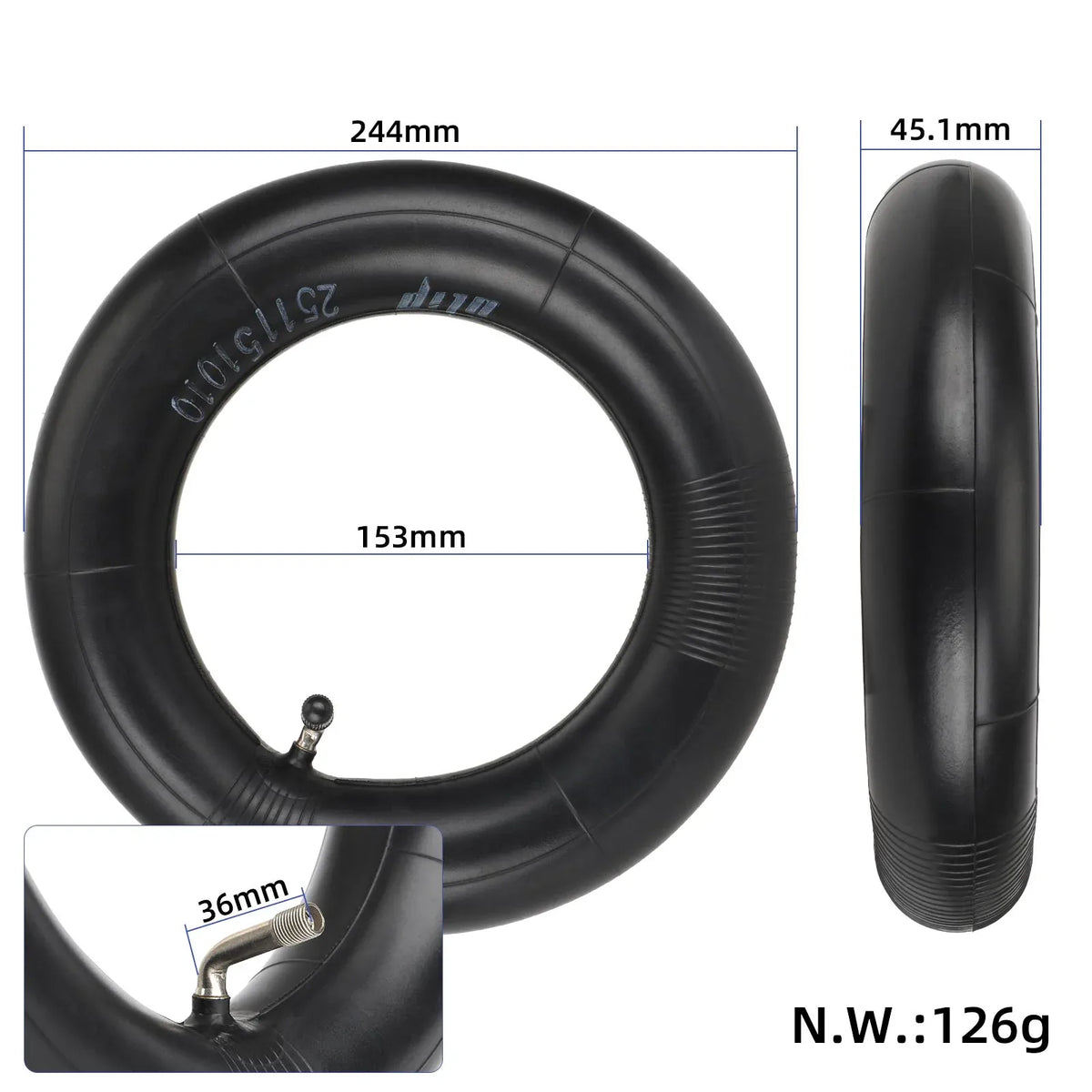 Ojačana zračnica ULIP 10×2.75-6.5 s ventilom od 90° – 2/6