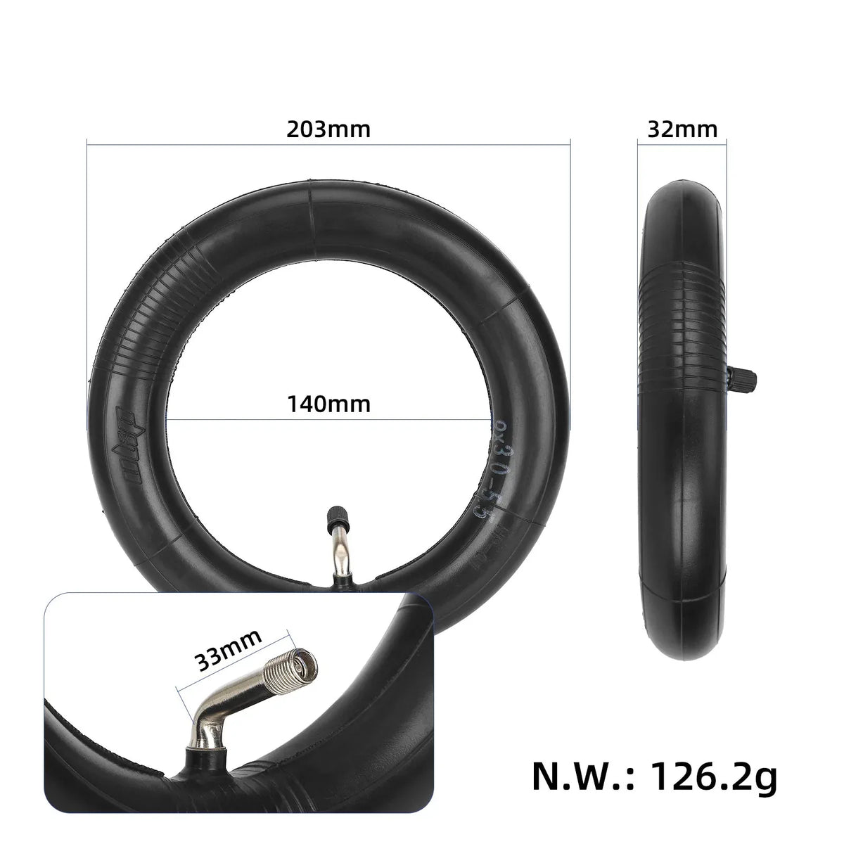 Ojačana zračnica ULIP 9×3.0-5.5 s ventilom od 90° – 3/6