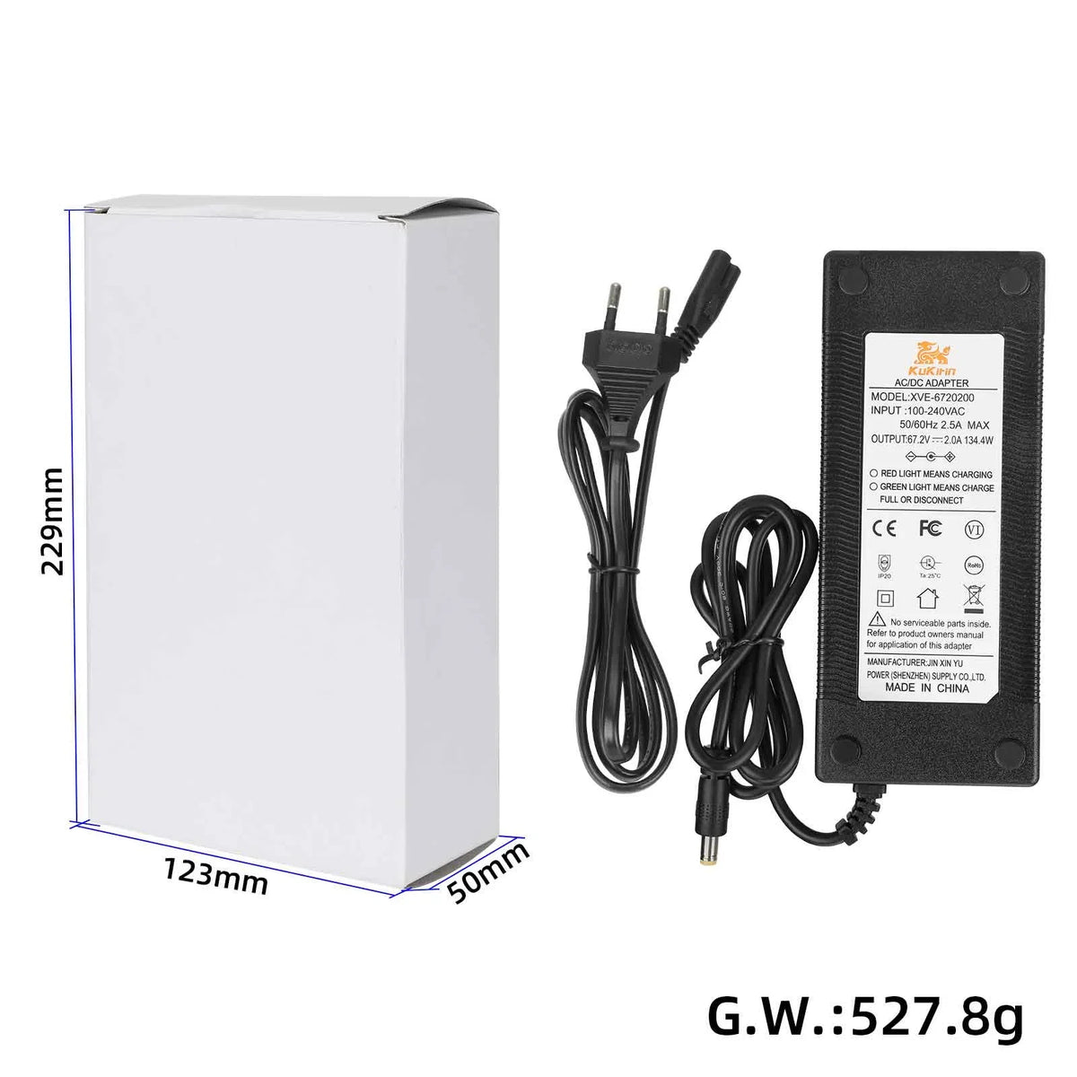 Punjač za Kukirin G4 67.2V 2.0A DC2.1