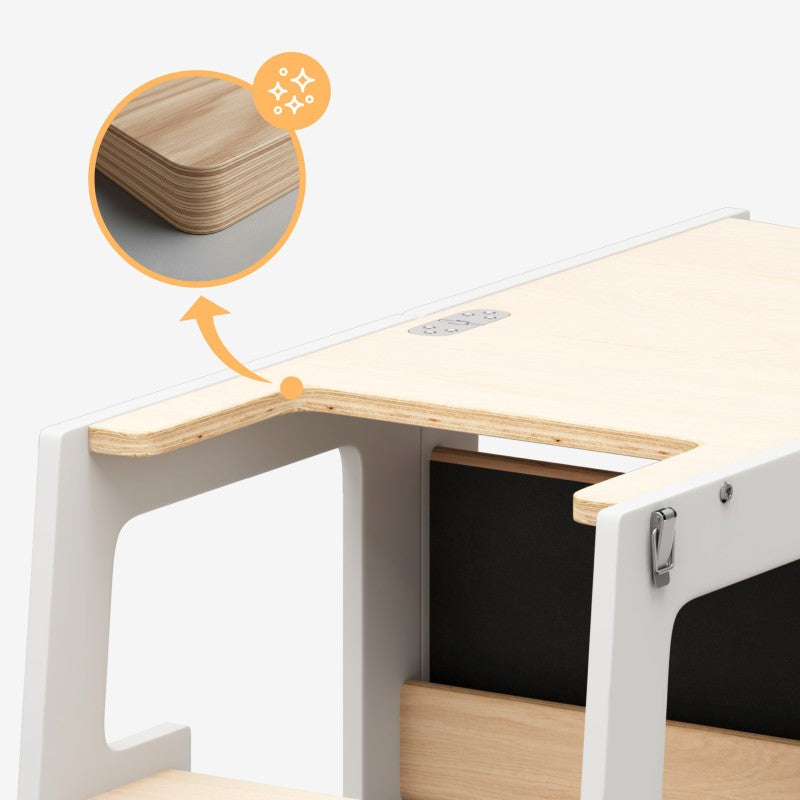 Kuhinjski pomoćnik s funkcijom stola Mooby 35 White-Natural