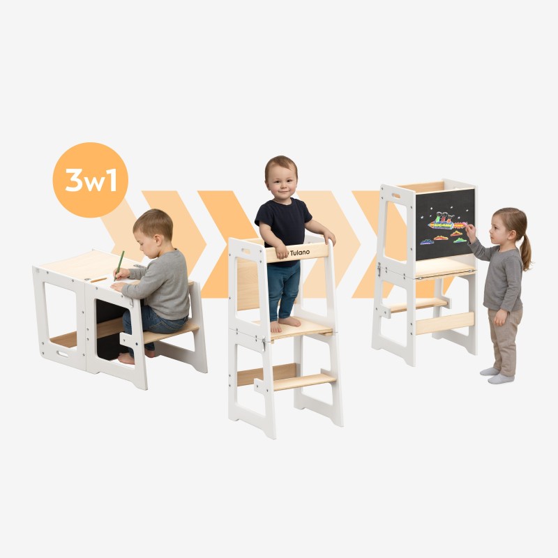 Kuhinjski pomoćnik s funkcijom stola Mooby 35 White-Natural