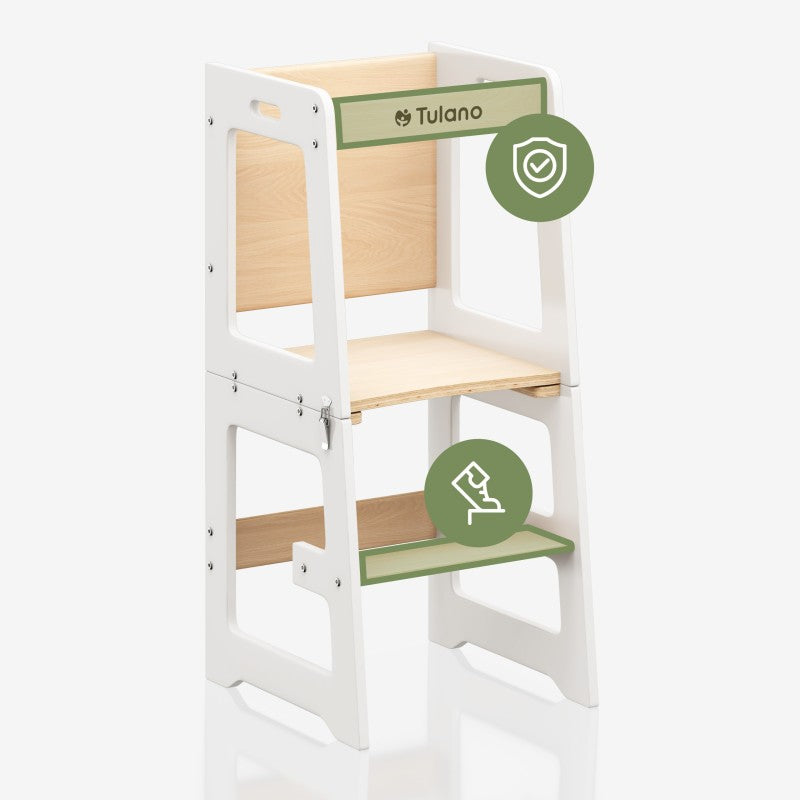 Kuhinjski pomoćnik s funkcijom stola Mooby 35 White-Natural