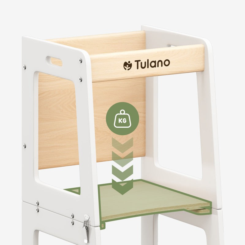 Kuhinjski pomoćnik s funkcijom stola Mooby 35 White-Natural