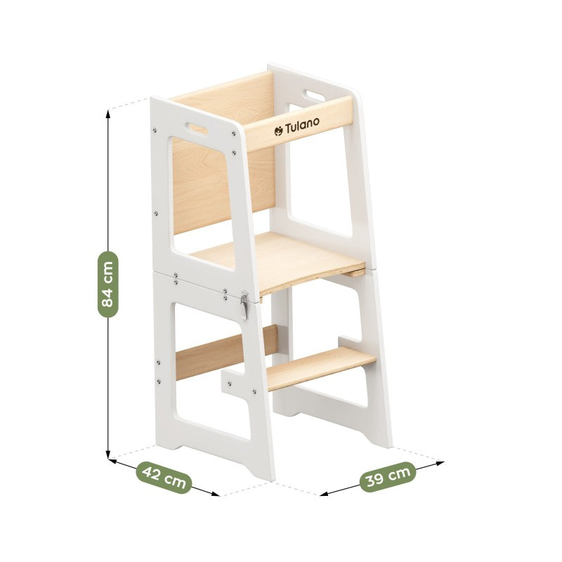Kuhinjski pomoćnik s funkcijom stola Mooby 35 White-Natural