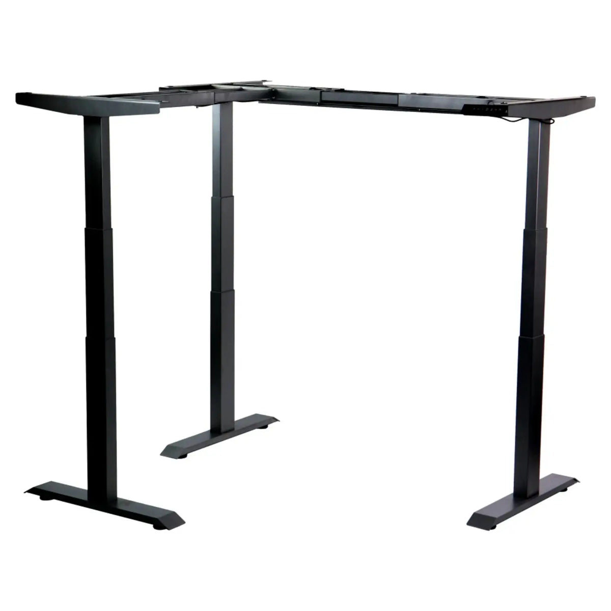 Proizvod je postolje podiznog stola, točnije model UT04-3T-90A. Odlikuje se elegantnim, modernim dizajnom s mogućnostima podešavanja visine, što omogućuje ergonomsku upotrebu u uredskom okruženju. Postolje je pretežno crno i sastoji se od čvrstih nogu koje pružaju stabilnost i potporu za površinu stola.