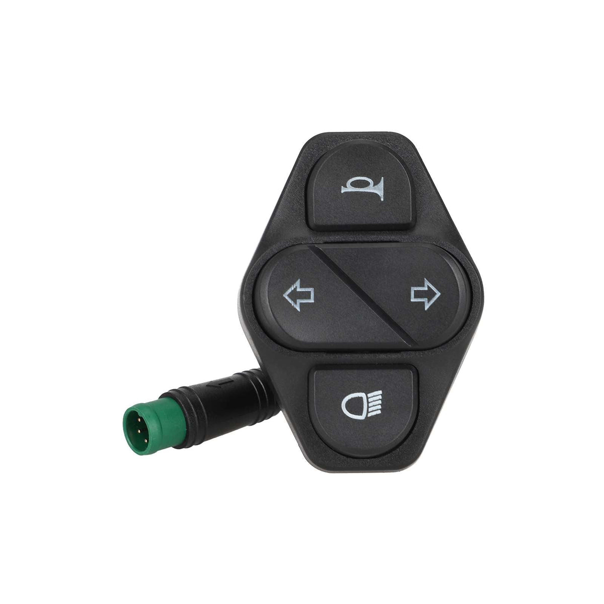 Crni prekidač s 4 tipke za električni romobil KuKirin G2 Master s priključnim kabelom, pogled