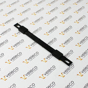 Crni metalni nosač za pričvršćivanje sjedala Veleco Faster na bijeloj pozadini s logotipom