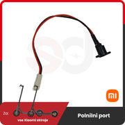 Priključak za punjenje za Xiaomi električni romobil s crvenim i crnim kabelom