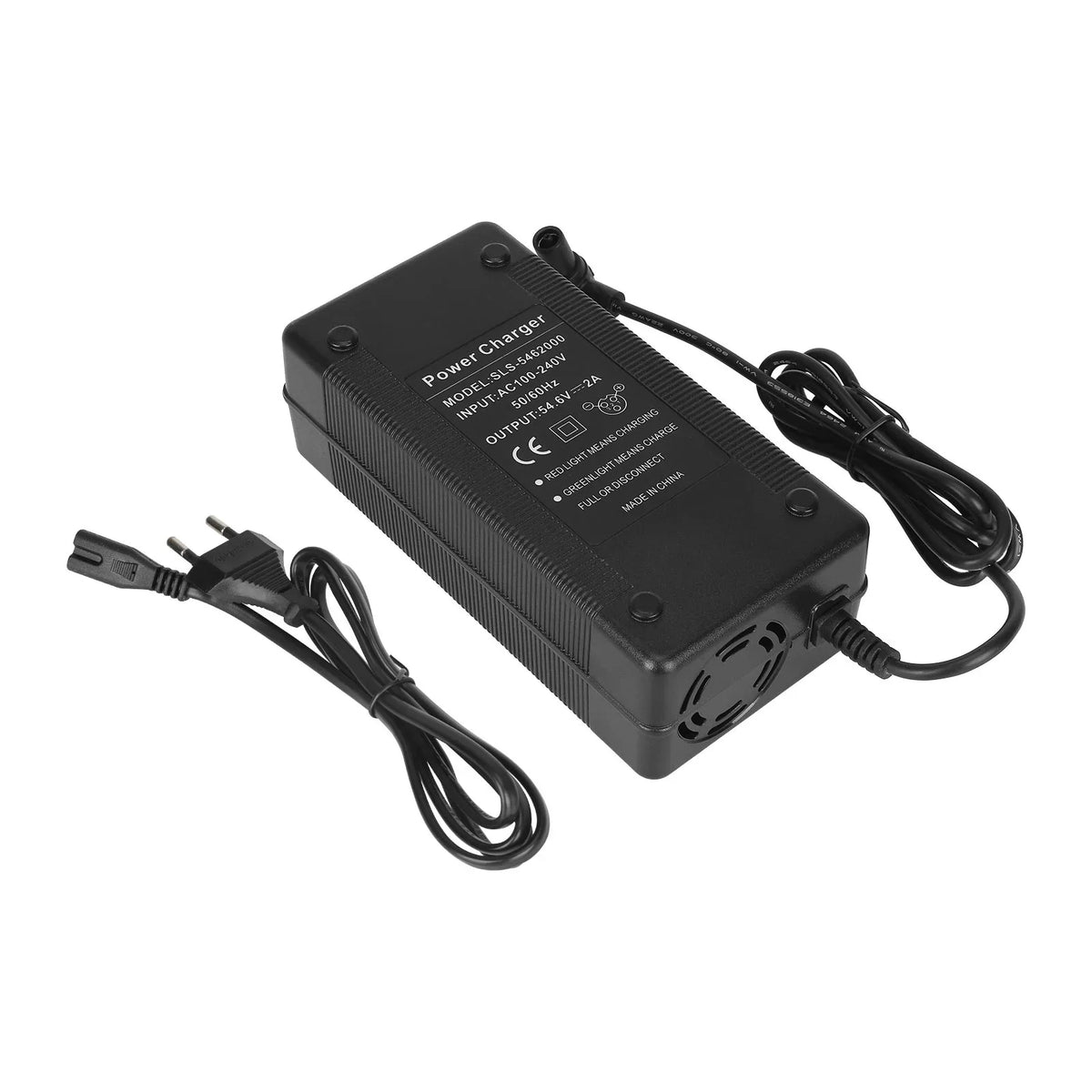 Crni punjač za električni romobil Xiaomi 4 Ultra model SLS-5462000 s kabelom, pogled odozgo
