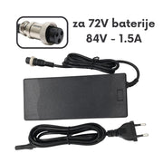 Punjač za električni romobil Kaabo Wolf Warrior 11, crni adapter 84V 1.5A s detaljem utikača