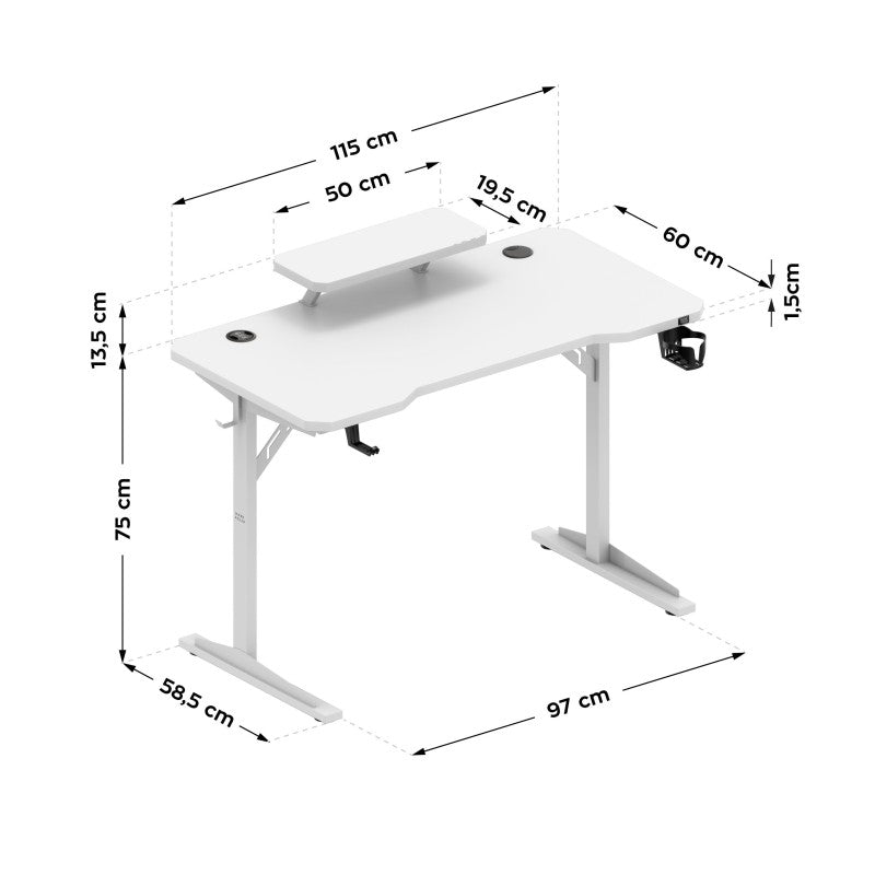 Mark Adler Leader 5.1 White 115 cm računalni stol s policom - slika 11
